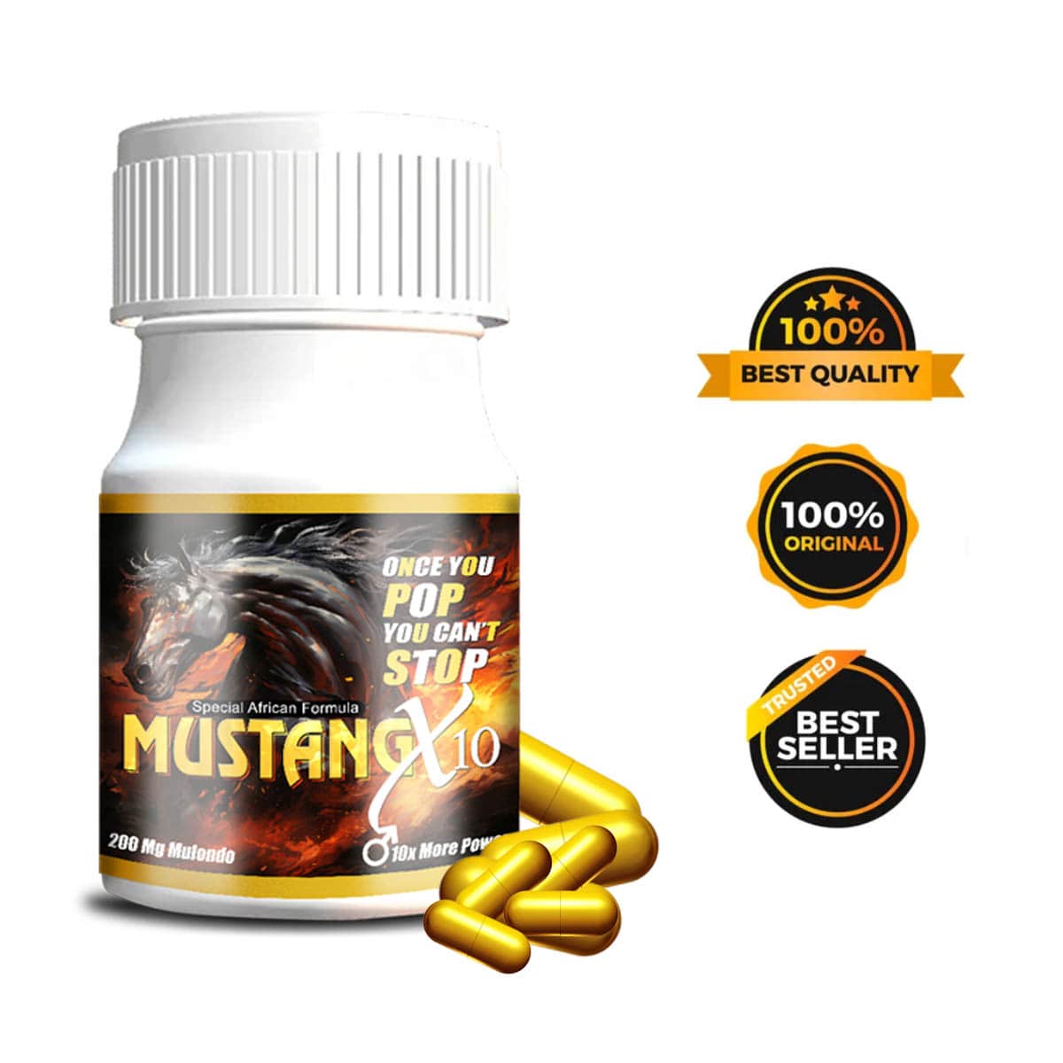 Authentic Mustang 10x Capsule Advance African Power Formula Ultimate Performance