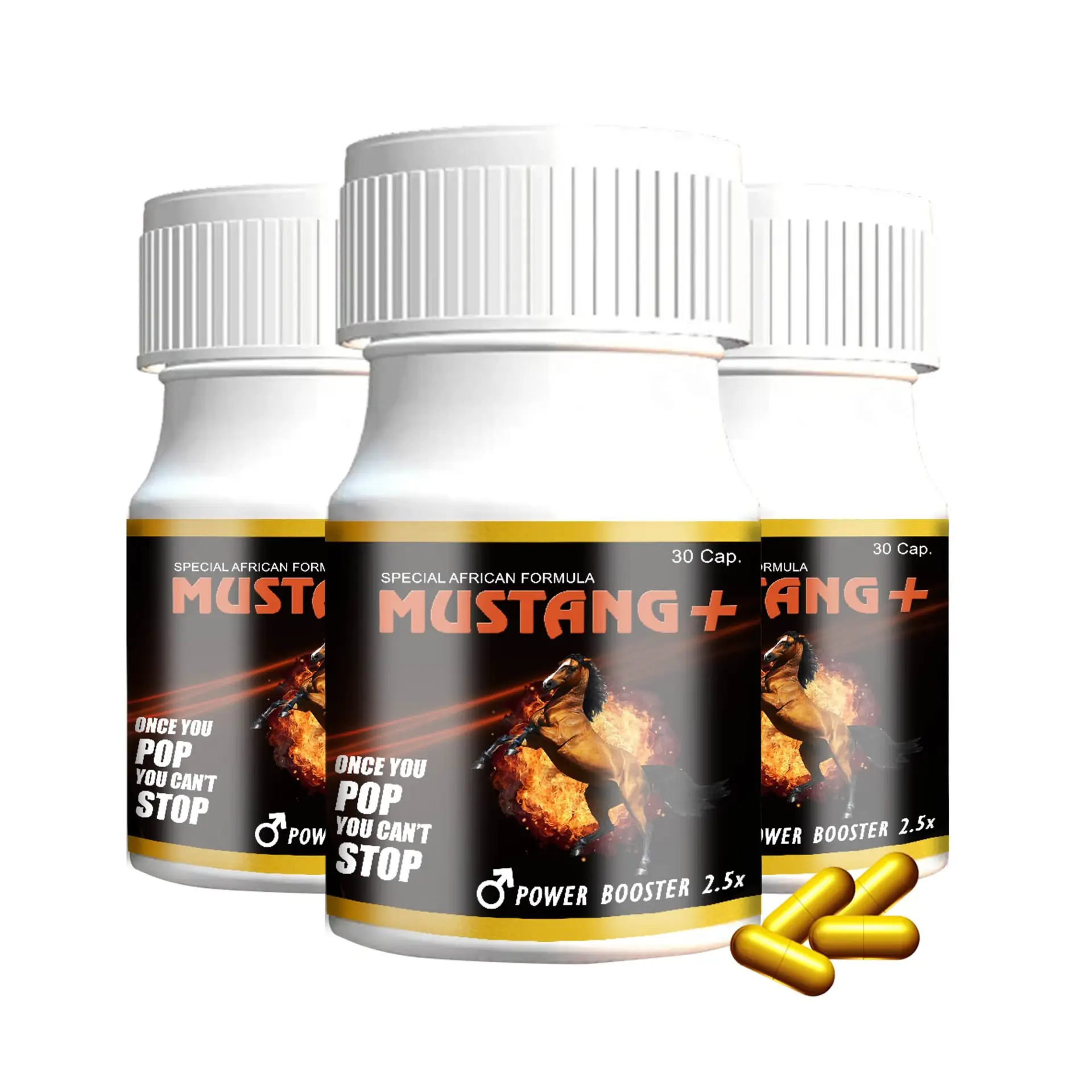 Mustang Plus Capsule Mulondo Advance Formula for 40 to 65 years old Mens 90 Caps