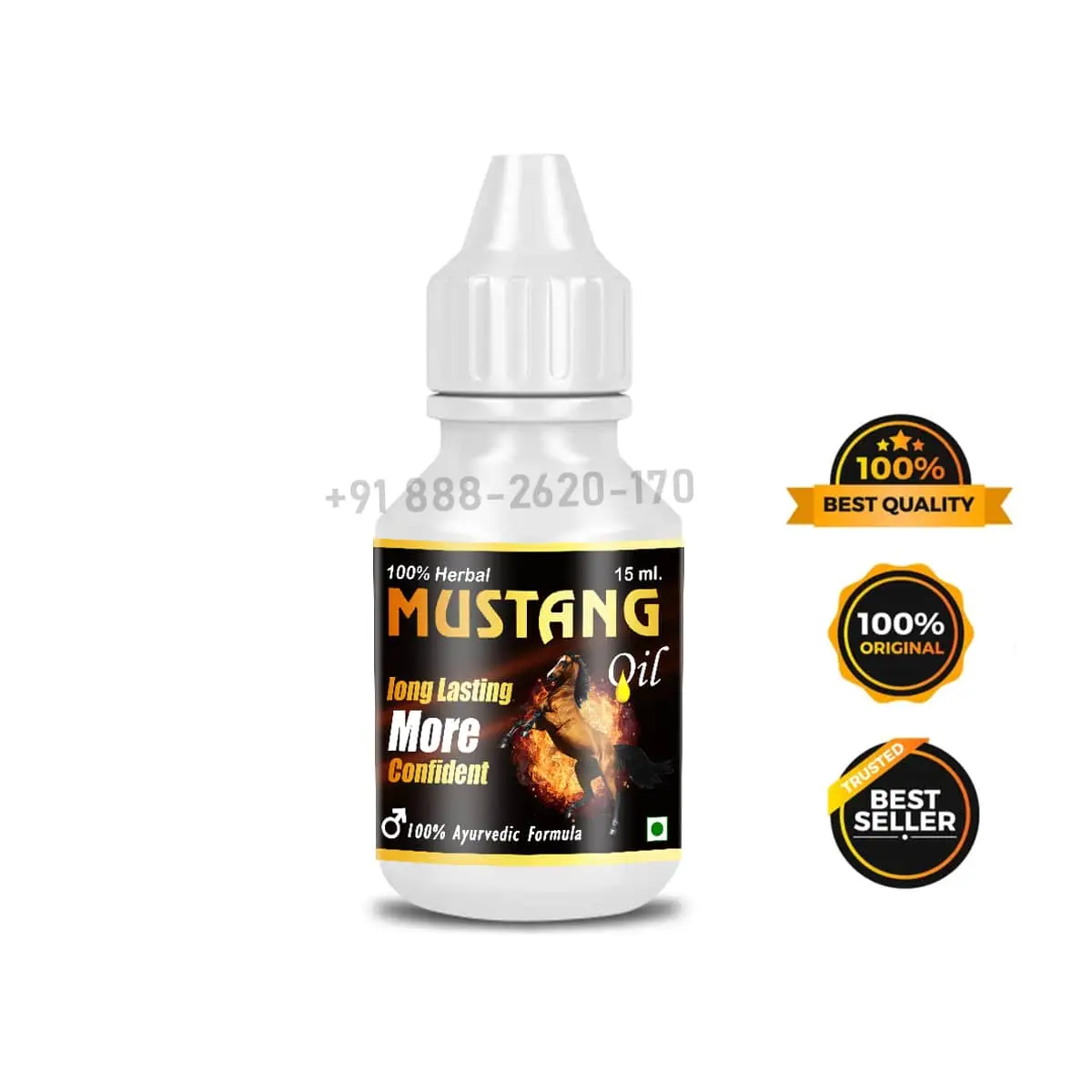 Authentic Mustang Oil for Men Ayurvedic Herbal Formula Extended Performance